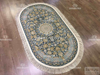 КОВЕР ИРАНСКИЙ Mashad 1200-3600 G129 blue-gray / 2*3 м овал