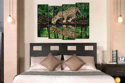 Модульная картина "Хищник на водопое"