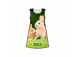 Платье 3D с полной запечаткой год Кролика №15