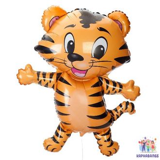 Шар  Тигр 91 см фольга ( шар + гелий + лента )
