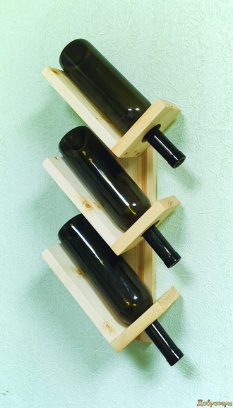 Полка для 3 бутылок подвесная "Сосна"