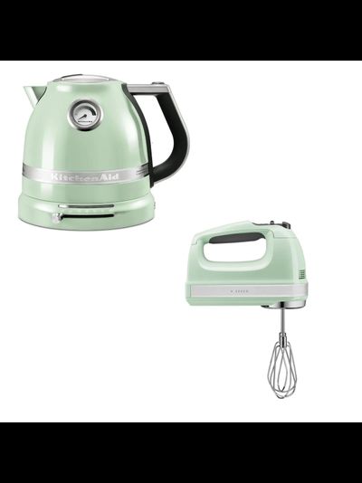 Комплект: Чайник KitchenAid ARTISAN 1,5л., фисташковый, 5KEK1522EPT+Ручной миксер KitchenAid, фисташковый, 5KHM9212EPT