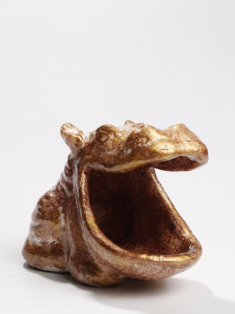 СУВЕНИР "Добрый бегемот 1" золотисто-бежевый