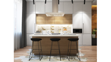 дизайн интерьера современной кухни-гостиной
