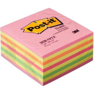 Блок-кубик Post-it куб 2028-NP, 76х76, неон розовый (450 л)