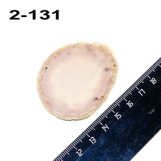 Агат натуральный (срез) серый  №2-131: с отв. - 19,0г - 54*43*5мм