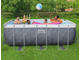 Прямоугольный каркасный бассейн Bestway Power Steel 412х201х122 см (56722) (мрамор)