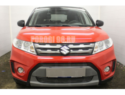 Защита радиатора Suzuki Vitara 2018- black верх PREMIUM