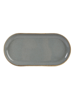 Блюдо овальное 30 см фарфор цвет тёмно-серый