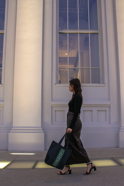 Темно-серый эко-шоппер с авторским принтом "Лондонский туман"