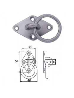 Планка ромб с кольцом 5 мм AISI304
