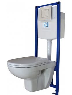 Комплект ROSA Элеганс инсталляция с унитазом, кнопка белая, микролифт