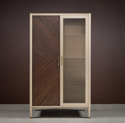 ШКАФ 2-Х ДВЕРНЫЙ ВЕНЕЦИЯ ДВЕРЬ СТЕКЛО АРТ Т-172 МЕЛАНЖ/ОРЕХ (L114,6*P45*H193) TIMBER