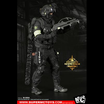 Спецназ "Альфа" - КОМПЛЕКТ ЭКИПИРОВКИ 1/6 Russian Spetsnaz - FSB Alfa Group 3.0 Black Ver. (M-069 A) - SUPER MC TOYS (БЕЗ ТЕЛА И ГОЛОВЫ)