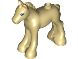 Horse, Friends, Foal with Black, White, and Bright Light Blue Eyes with 2 Eyelashes Pattern, Tan (11241pb06 / 6199351)