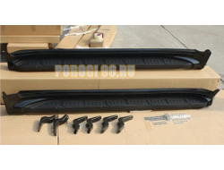 Пороги OEM, цвет черный для TOYOTA Land Cruiser J200 (2007-...)