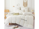 Комплект постельного белья Однотонный Сатин с вышивкой цвет Молочный (1.5 спальный, 2 спальный) CH037