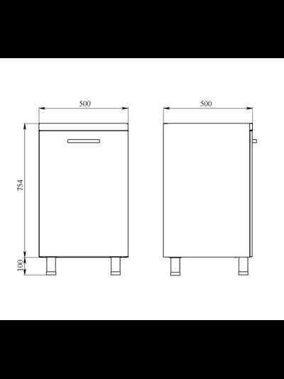 Тумба металлическая с полкой на опорах ТМД-1.0 Люкс