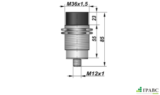 Индуктивный взрывозащищенный датчик SNI 52-20-D-P12 резьба М36х1,5