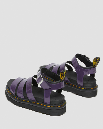 Dr. Martens BLAIRE PATENT LEATHER STRAP SANDALS фиолетовая