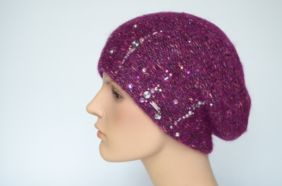 Берет Vizio 1010 B фуксия с украшениями