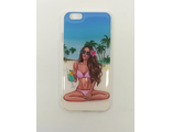 Защитная крышка силиконовая iPhone 6/6S девушка на пляже