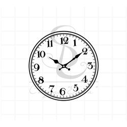 Большой штамп с часами и красивыми стрелками