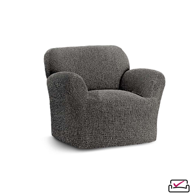 Чехол на кресло Сиена Венера Серый. Хлопок. ИТАЛИЯ