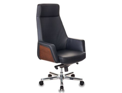 Кресло руководителя Бюрократ _ANTONIO/BLACK черный кожа крестовина алюминий