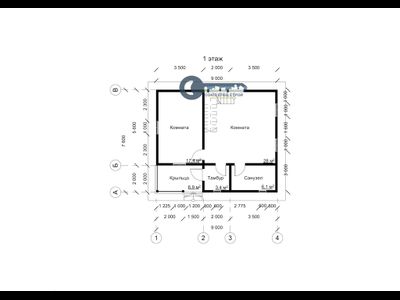 Д-14 ДАЧНЫЙ ДОМ ИЗ БРУСА:ГАБАРИТНЫЕ РАЗМЕРЫ: (7.6Х9М), ОБЩАЯ ПЛОЩАДЬ: 111.6М²