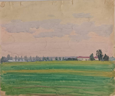 "Берёза" бумага акварель Попенков Я.И. 1980-е годы