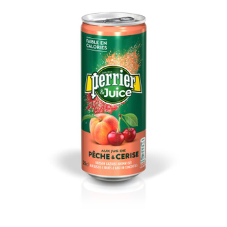 Напиток Perrier газированный с соком персик-вишня 0.25 л