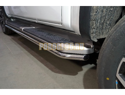 Защита порогов 42,4 мм ТСС для Changan Hunter Plus 2023-