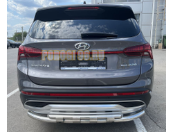 Защита заднего бампера с перемычками d60/42 для Hyundai Santa fe 2021-2024