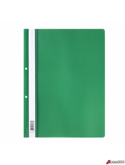 Скоросшиватель пластиковый с перфорацией STAFF, А4, 100/120 мкм, зеленый. 271717