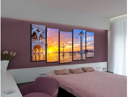 Модульная картина "Рассвет на площади"