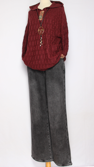 Брюки джинсовые теплые "ТРУБЫ ФЛИС" черные р.30,32