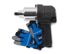 Гайковерт пневматический ударный 1/2", 881 Нм, в комплекте перчатки антивибрационные KING TONY P33411-050E