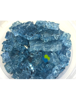 Стеклянная крошка прозрачная Синий Сапфир 6-12 мм 1,3 кг