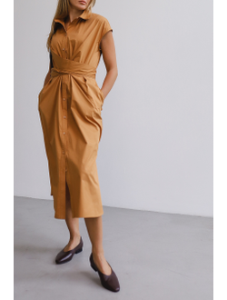 Платье-рубашка из плотного итальянского хлопка (сафари)