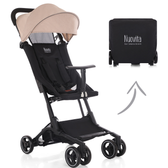 Коляска прогулочная Nuovita Ritmo Beige, Nero/Бежевый, Черный