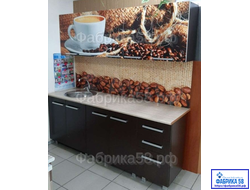 КУХОННЫЙ ГАРНИТУР С ФОТОПЕЧАТЬЮ 2.0 м "Черный кофе" ЛДСП (выбор фотопечати) мм