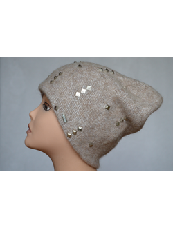 Вязаная шапка женская зимняя Vizio Италия 6112 CL бежевая фото