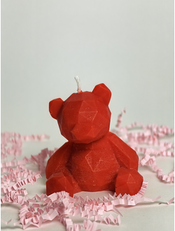 Свеча "Мишка геометрия" Алый