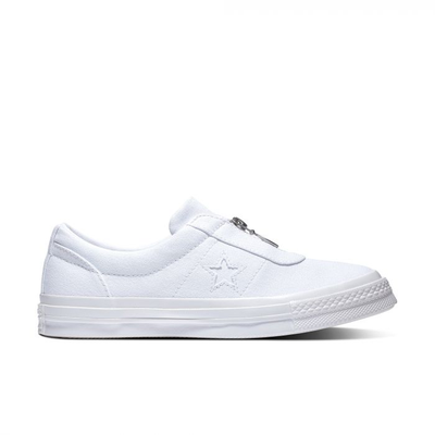 Converse one star slip on white top