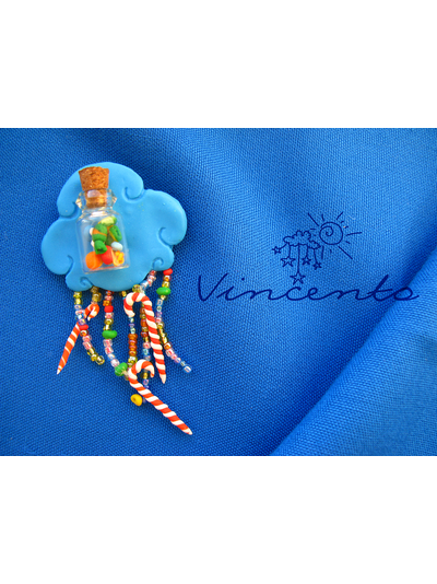 Праздничная брошь с конфетами и баночкой - "Карамельное счастье"