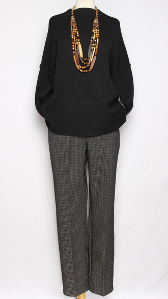 Джемпер винтажный "РУКАВ КОЛОКОЛ"бежевый, серый, розовый, чёрный р.46-54