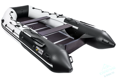 Лодка ПВХ Мастер Лодок Ривьера Максима 3800СК "Комби" Св.Серый / Чёрный