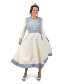 Платье "Древо времени" крапива голубое