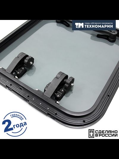 Люк палубный распашной Альбатрос 600x600 (черное исполнение)